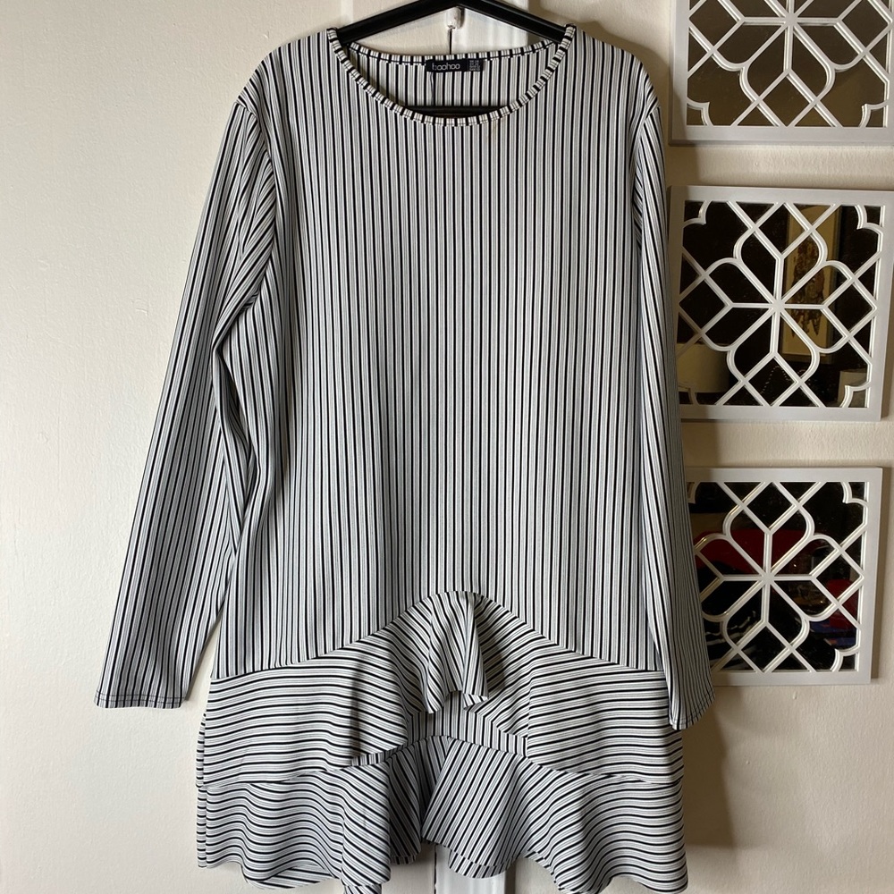 Black and white stripe dress